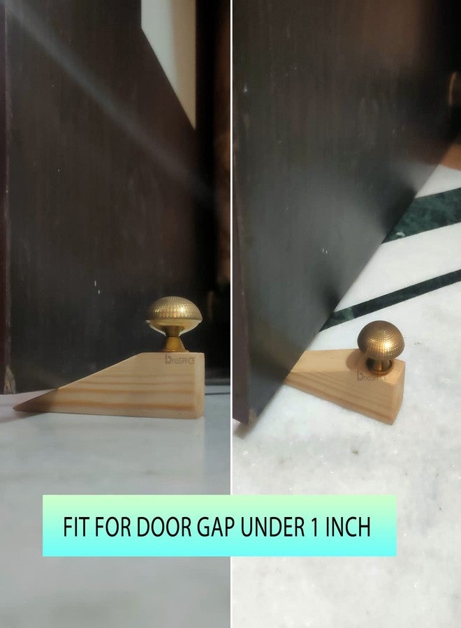 Bnospace Door Stopper Wedge with Dotted Knob | Non-Slip Wooden Door Stop Protector Wedges for All Surfaces Home & Office | Eco Friendly Doorstops Pack of 1 - Image 4